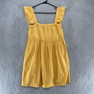 Madewell Dress Womens Medium Yellow Ruffle Cottagecore 100% Cotton Sundress